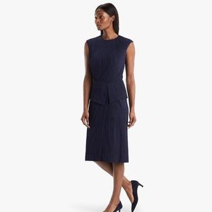 Mm Lafleur montgomery navy jersey pleated skirt